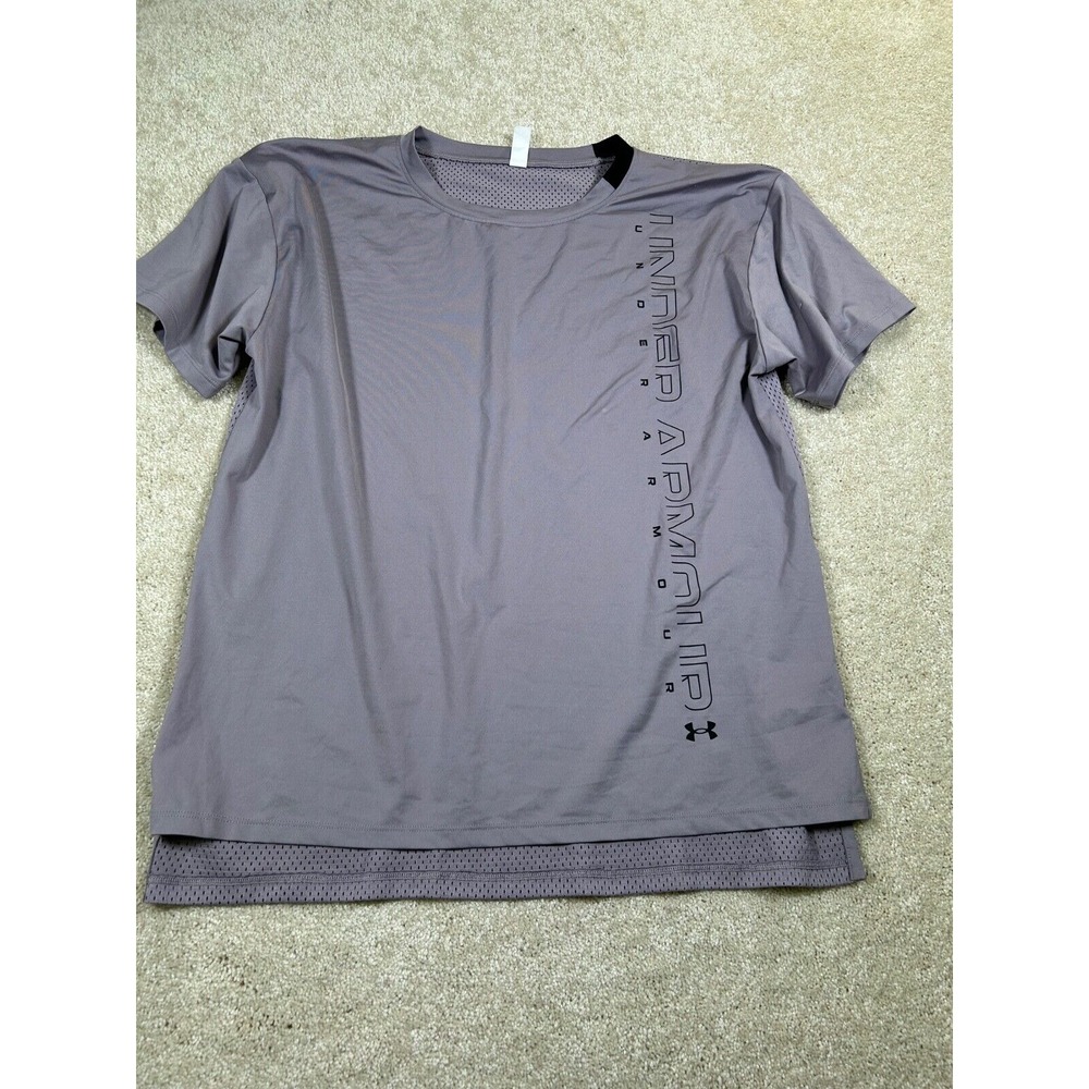 Under Armour Mens Size M Logo Gray Heat Gear T Shirt